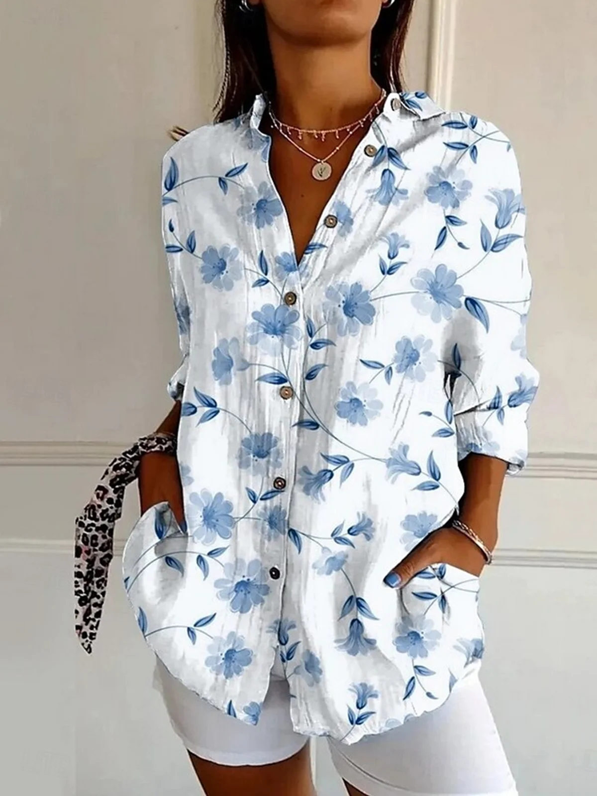 Floral Regular Fit Casual Cotton Shirt