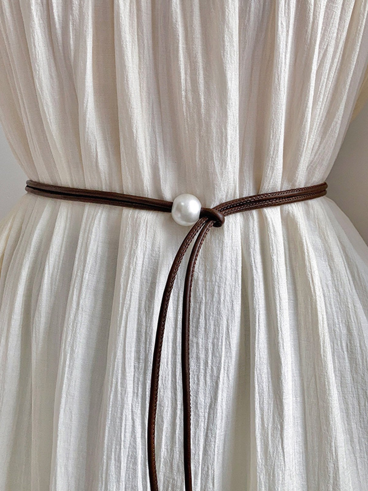 Urban Plain Pearl Decoration Belt