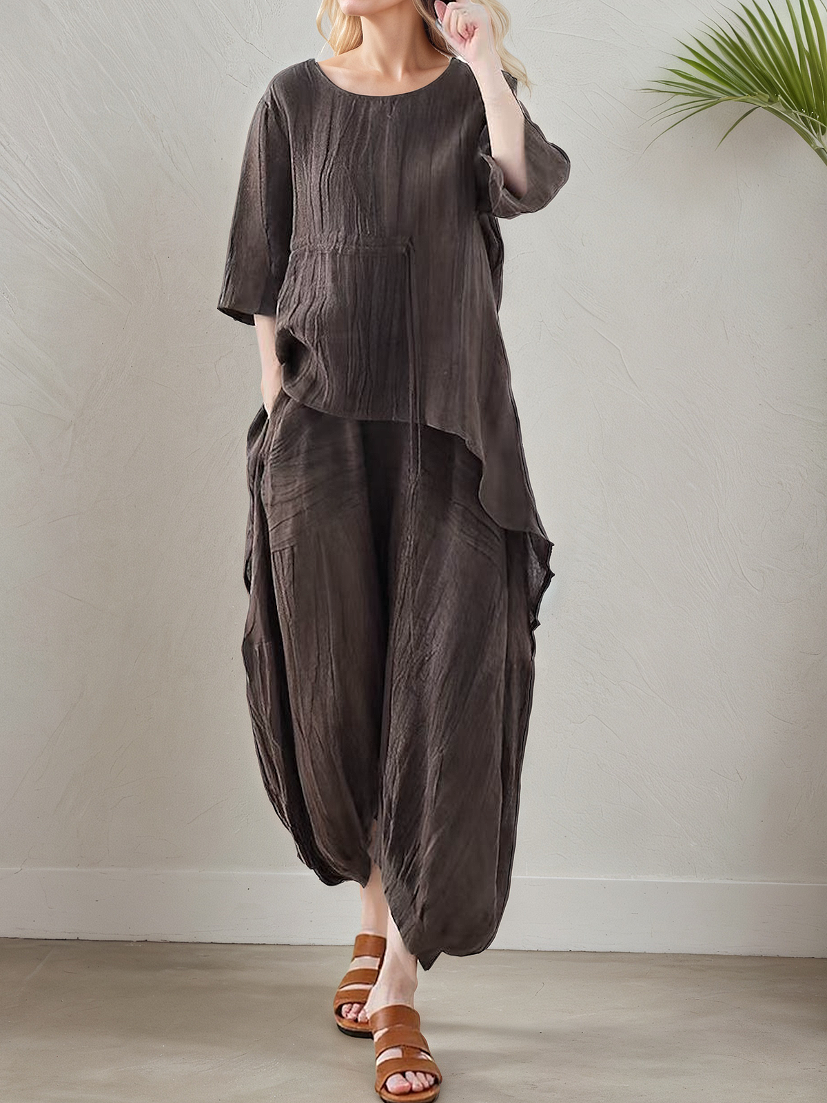 Casual Animal  linen-cotton Pant