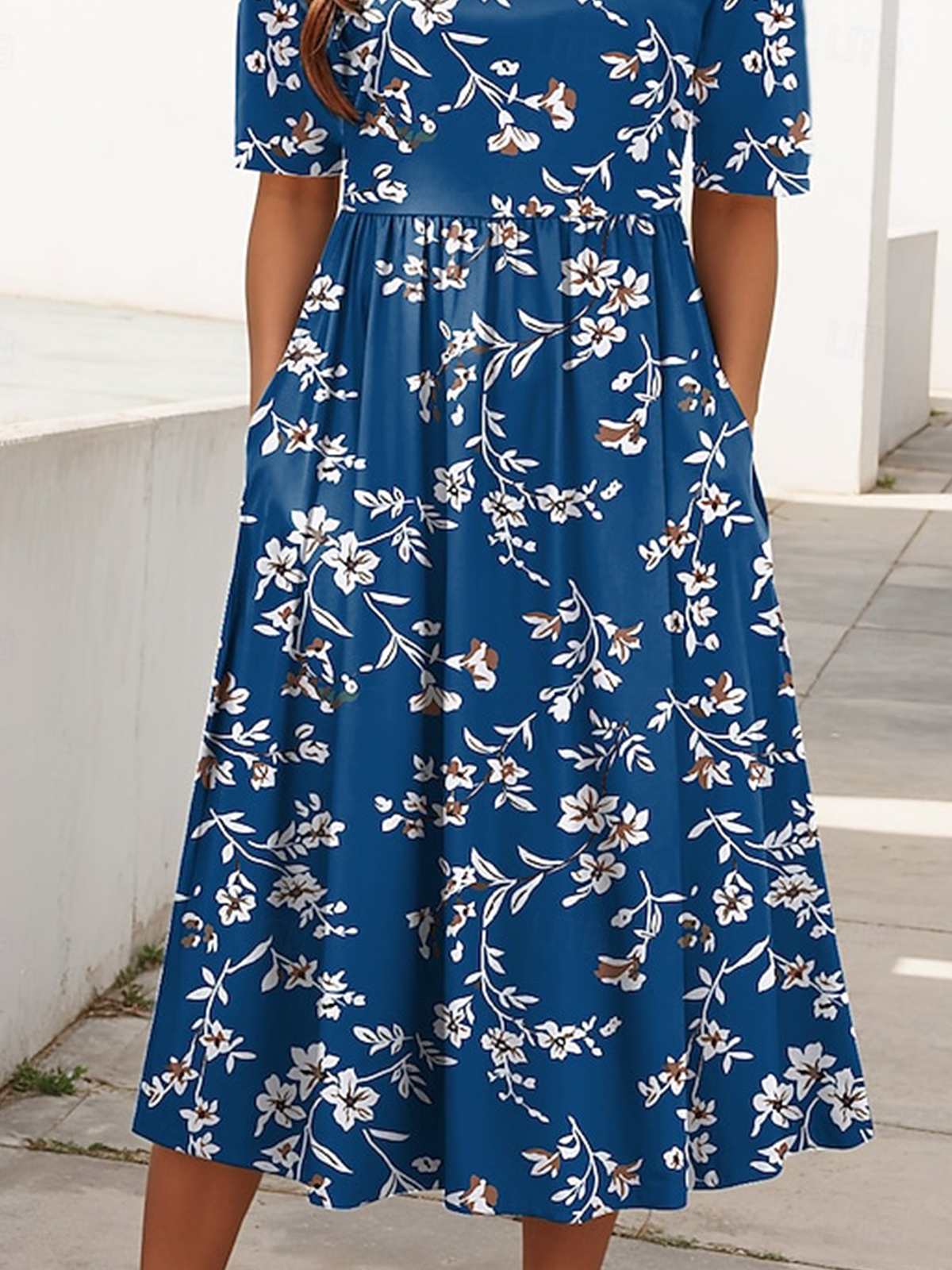 Floral Casual Dress With No