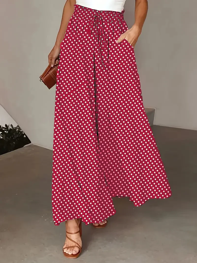 Women's  H-Line Wide Leg Pants Daily Going Out Pants Yellow Casual Pocket Stitching Plain Spring/Fall Pants