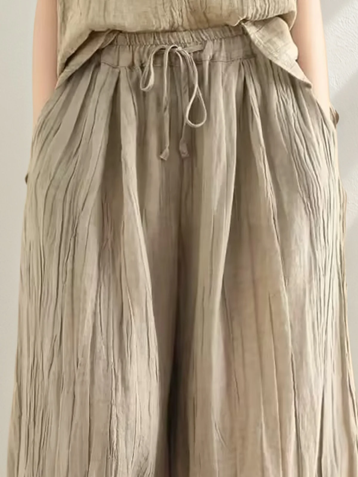Casual Straight linen-cotton Pants