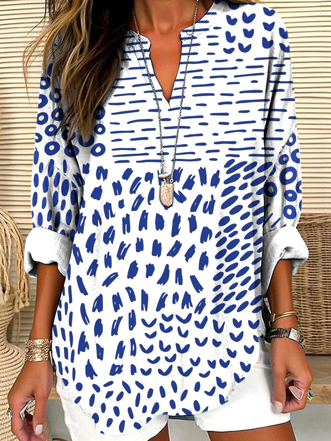 Regular Fit Casual Geometric Shirt