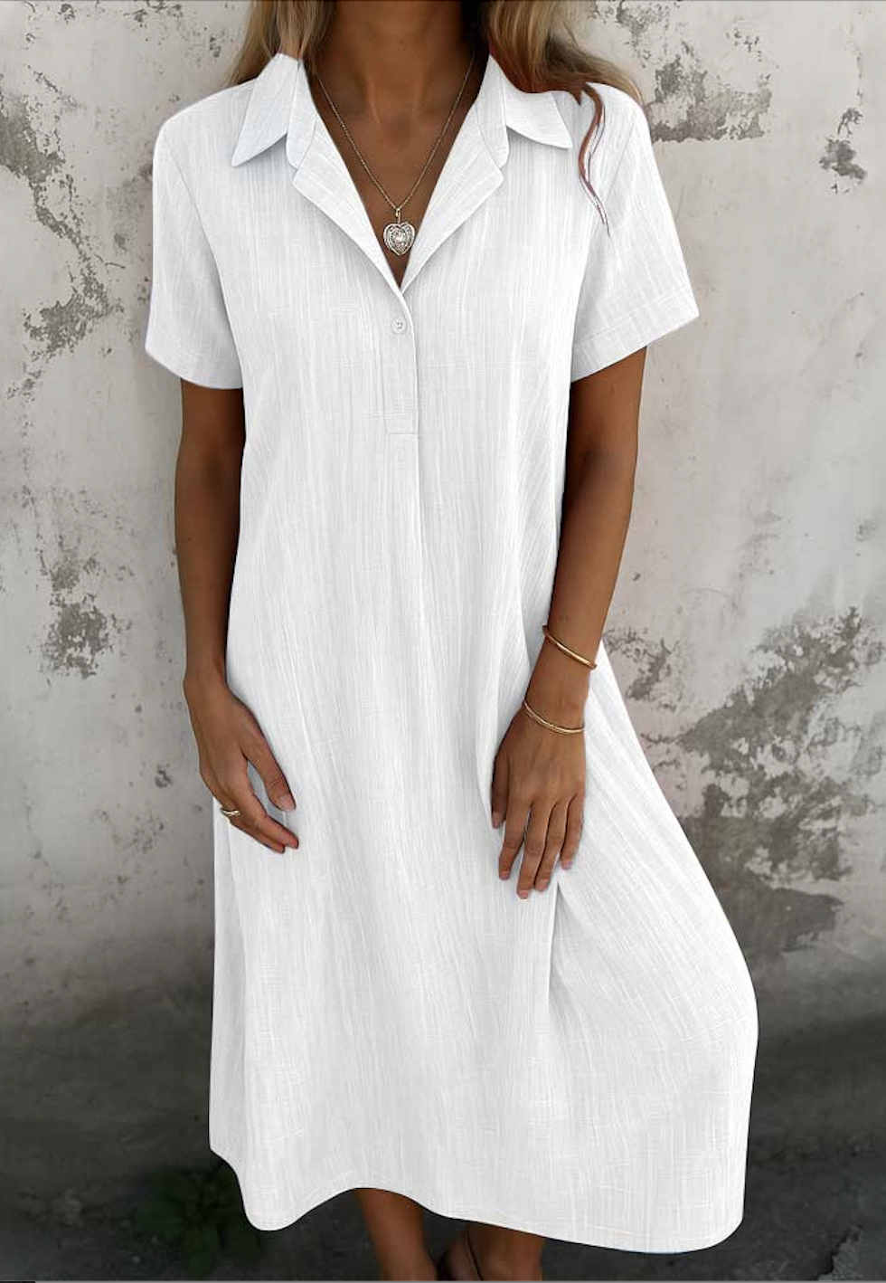 Casual Plain Dress With No