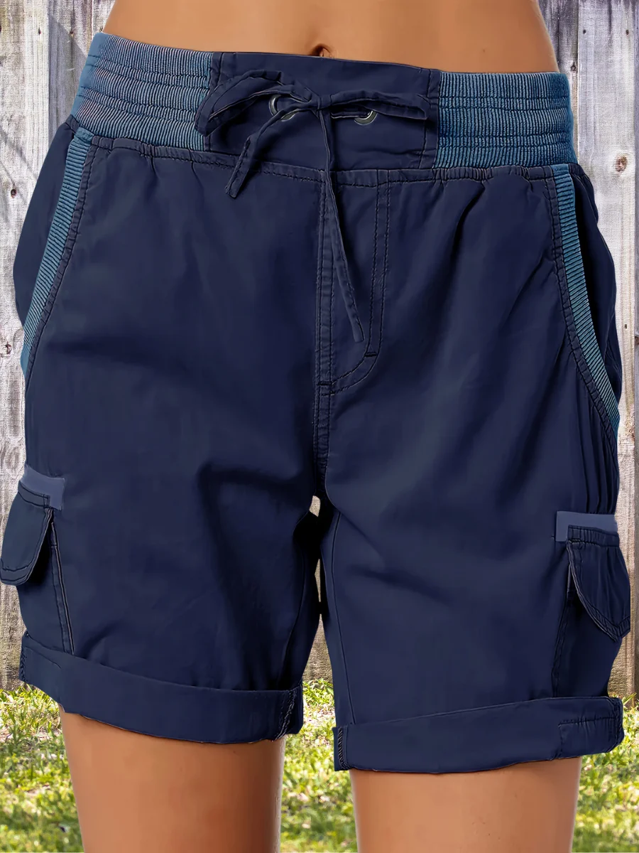 High Waist Women's Overalls Casual Pants Cotton And Linen Shorts Thin A-line Loose Wide-leg Shorts