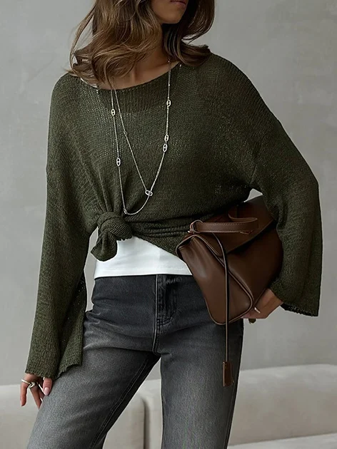 Off The Shoulder Cotton Loose Boho Sweater