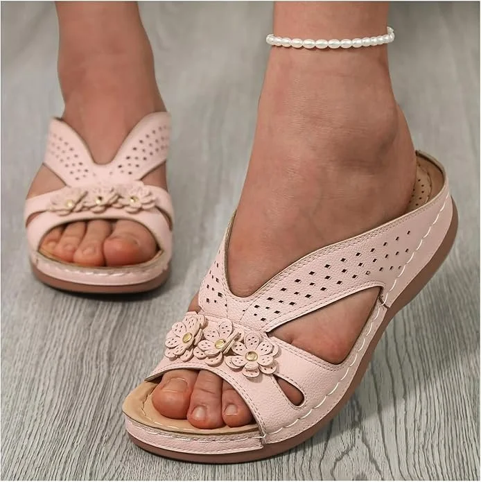 Leather Summer Slide Sandals