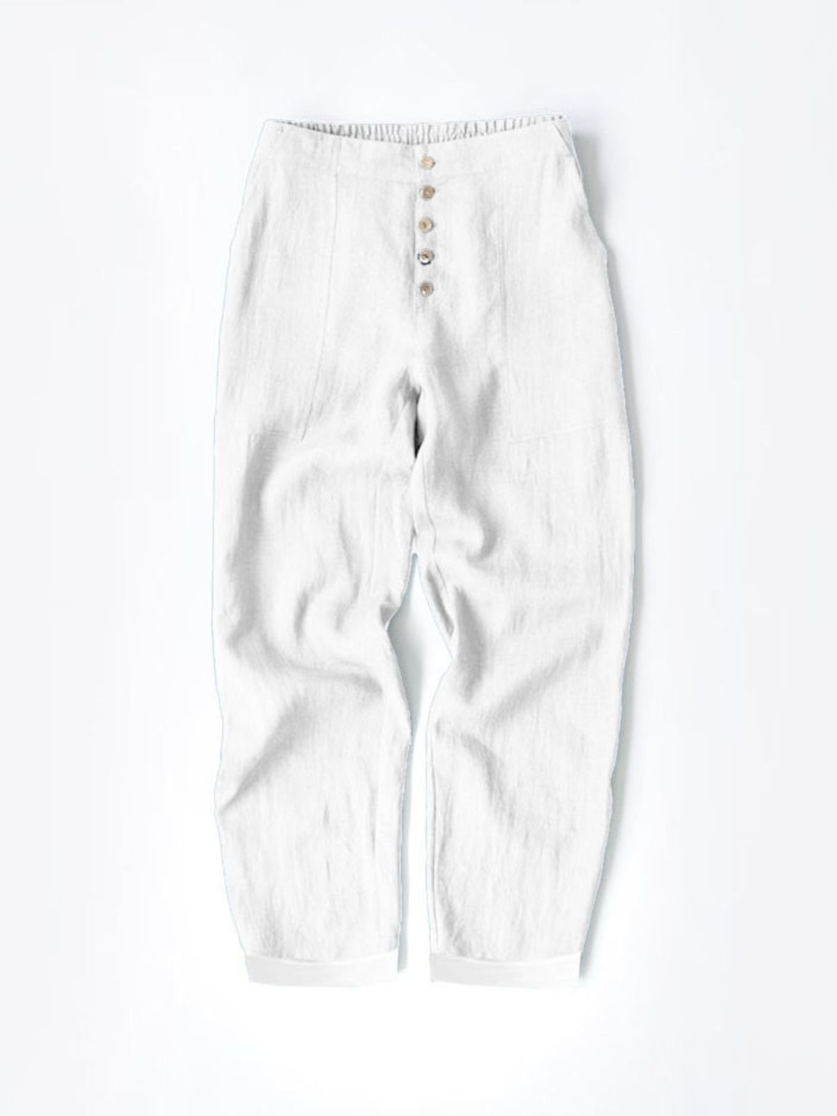 Regular Fit Cotton Plain Casual Pants