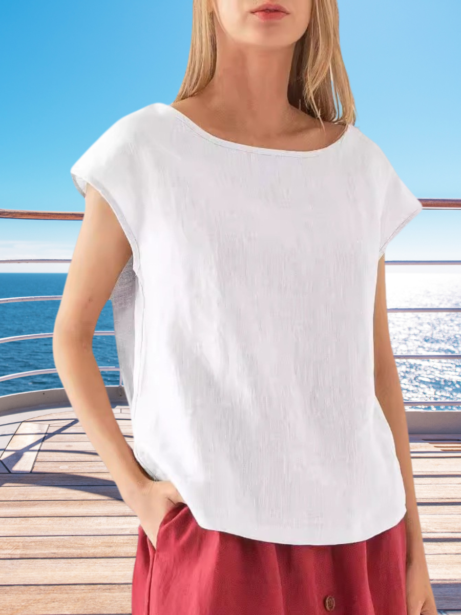 Women Plain Crew Neck Casual Short Sleeve T-shirt