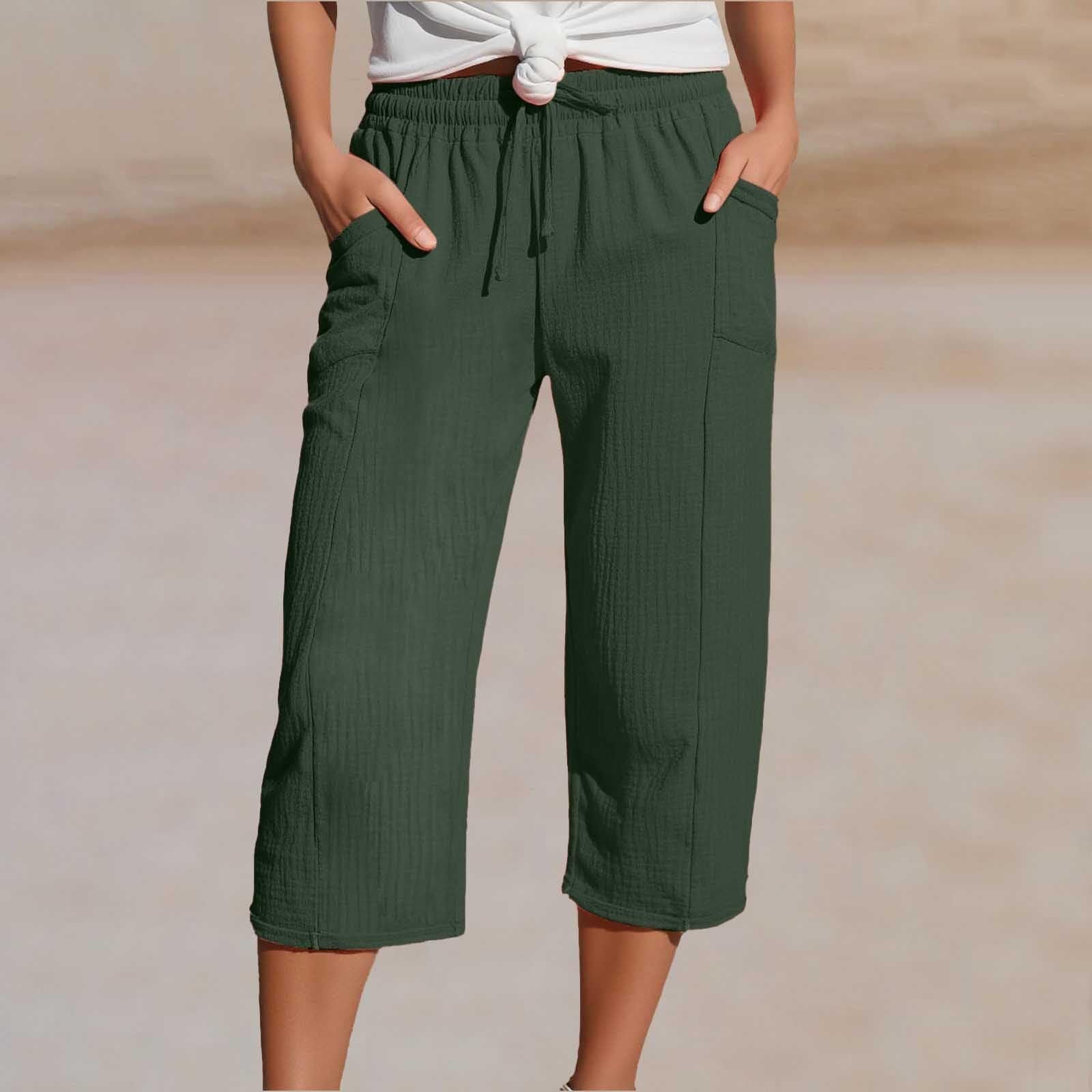 Linen Regular Fit Plain Casual Pants
