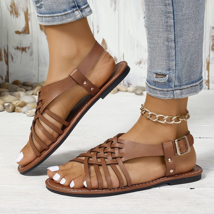 Plain Vintage Leather Sandal