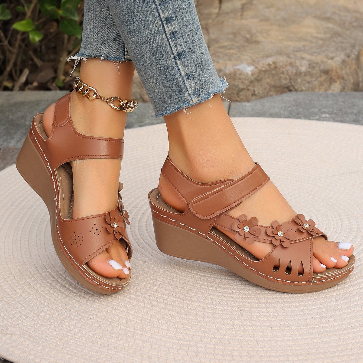 Casual Pu Summer Floral Sandal