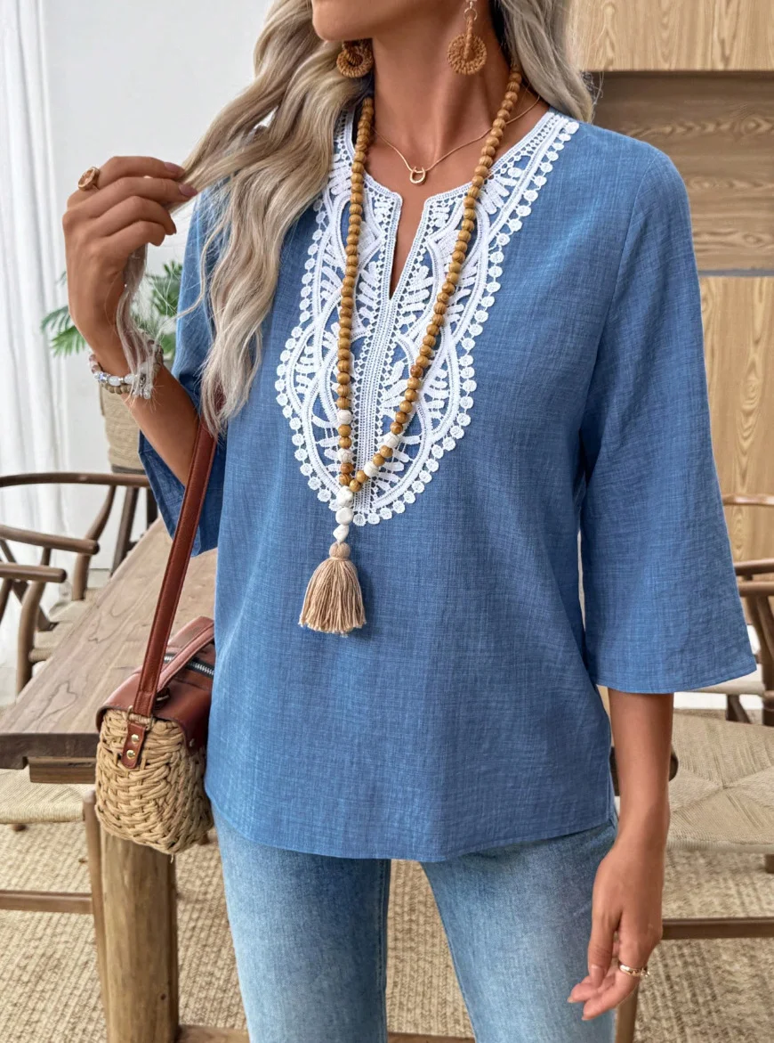 Casual Plain Crew Neck Shirt