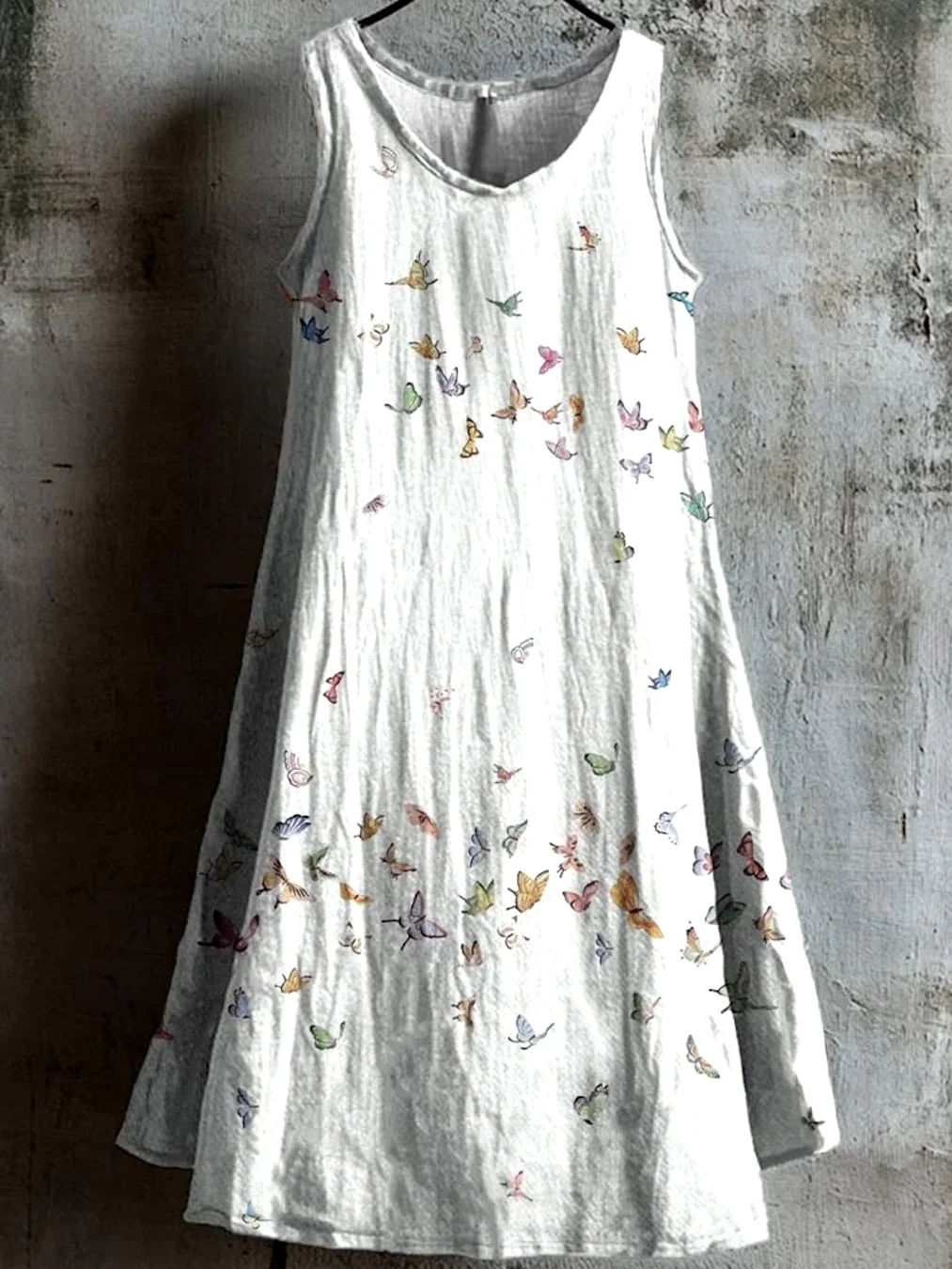 Cotton Casual Floral Dress With No