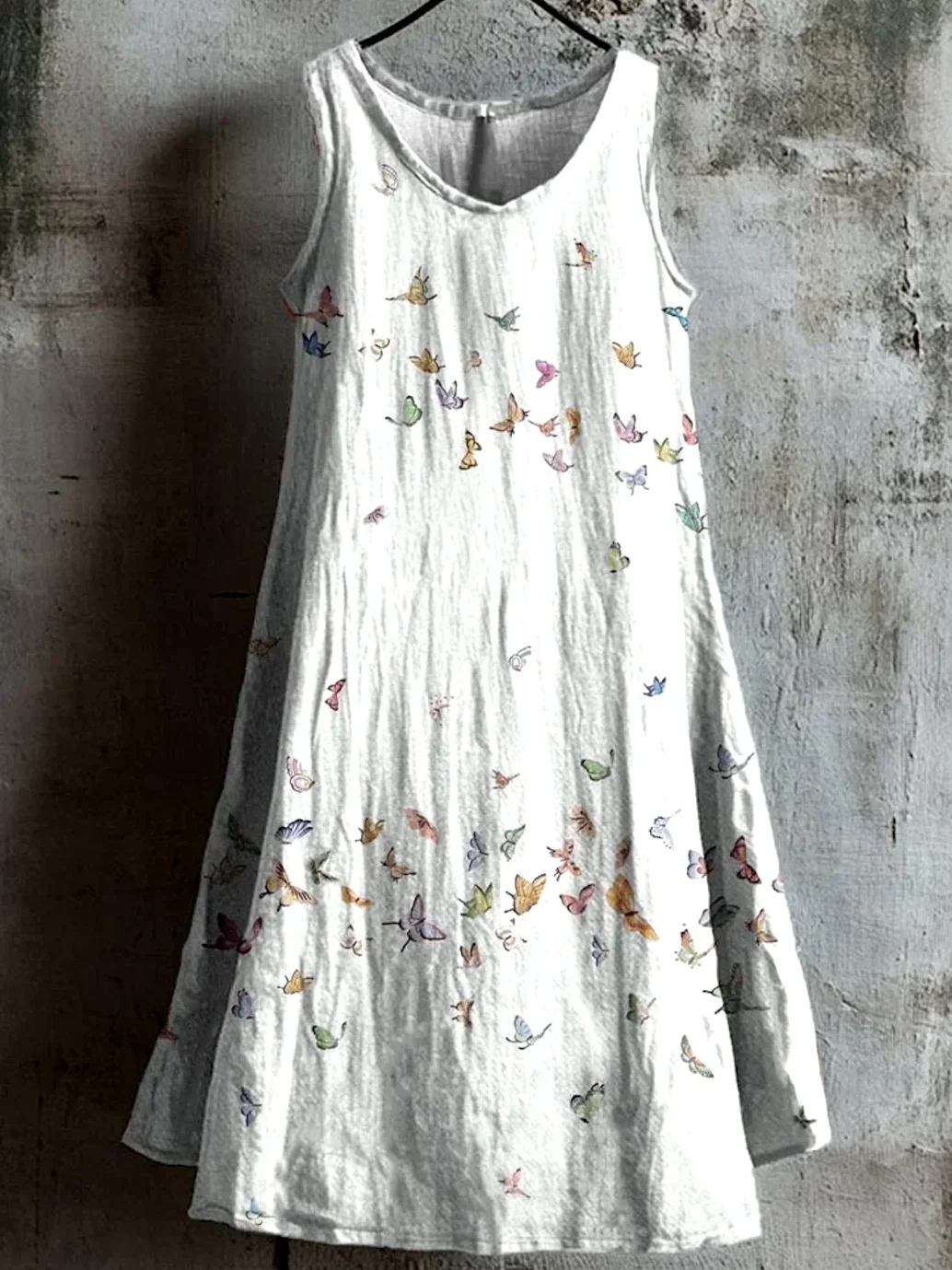 Cotton Casual Floral Dress With No