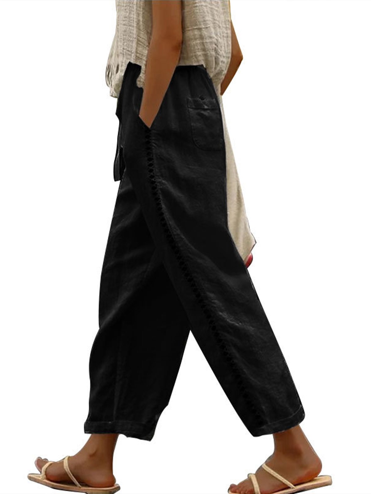 Casual Plain Straight Pants