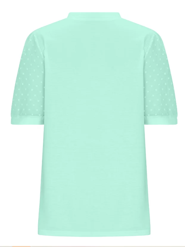Women Polka Dots V Neck Casual Short Sleeve T-shirt