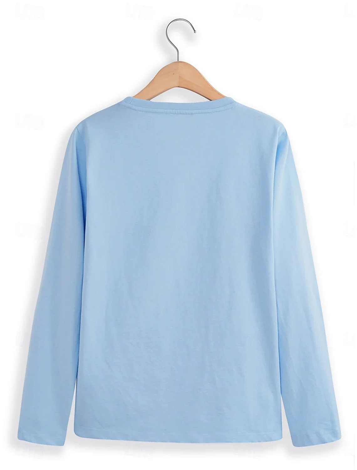 Women Plain Crew Neck Casual Long Sleeve T-shirt