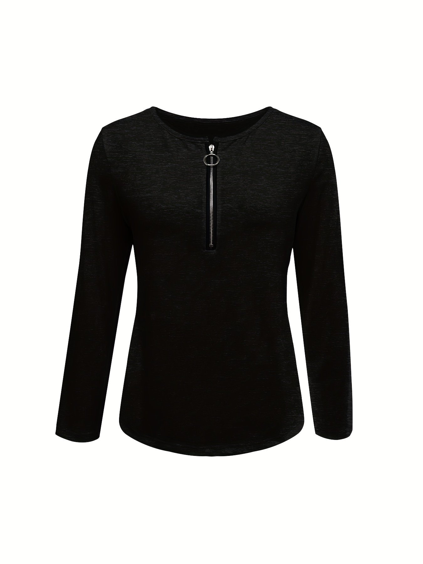 Women Plain V Neck Vintage Long Sleeve T-shirt