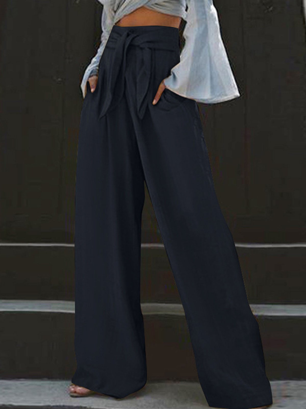 Urban Plain Wide Leg Pants