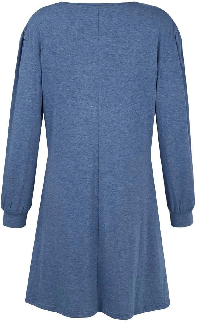 Women Plain Crew Neck Casual Long Sleeve T-shirt