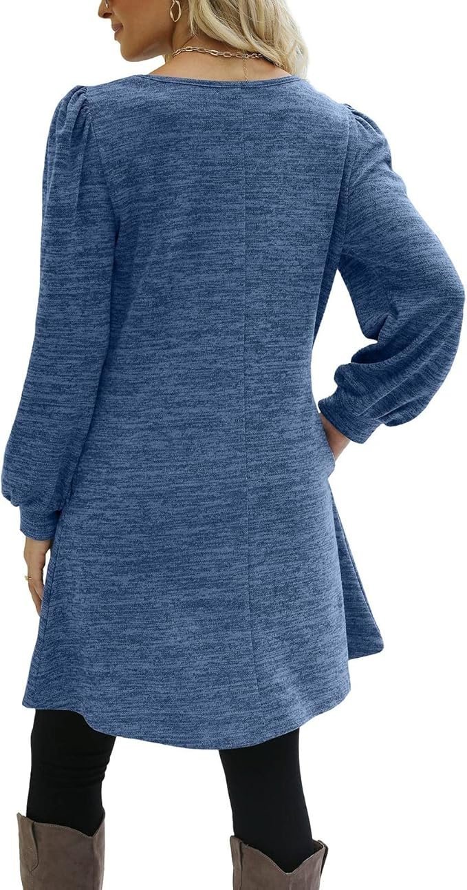 Women Plain Crew Neck Casual Long Sleeve T-shirt