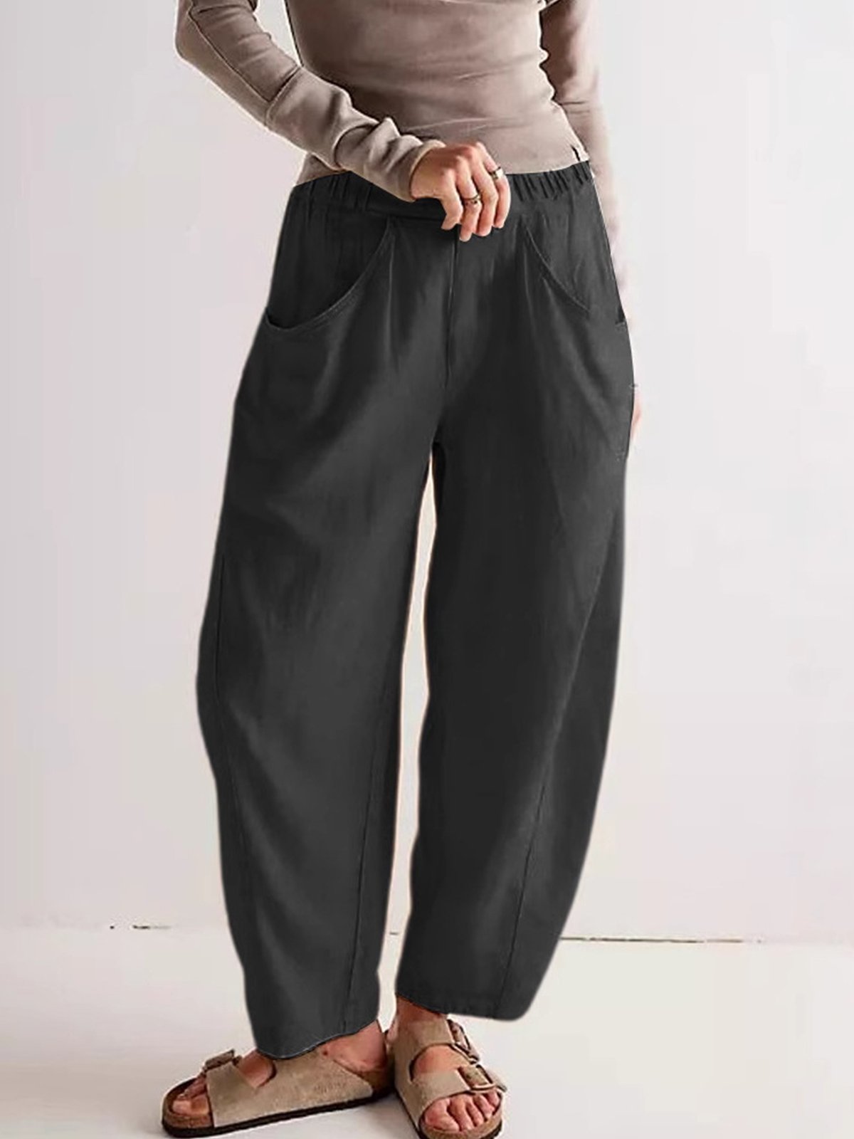Casual Loose Plain Pants
