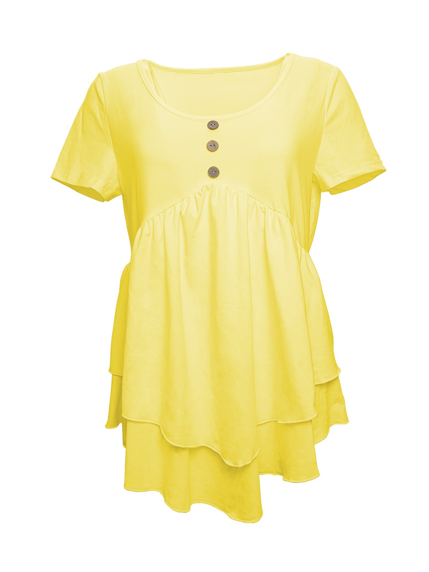 Women Plain Crew Neck Casual Short Sleeve T-shirt