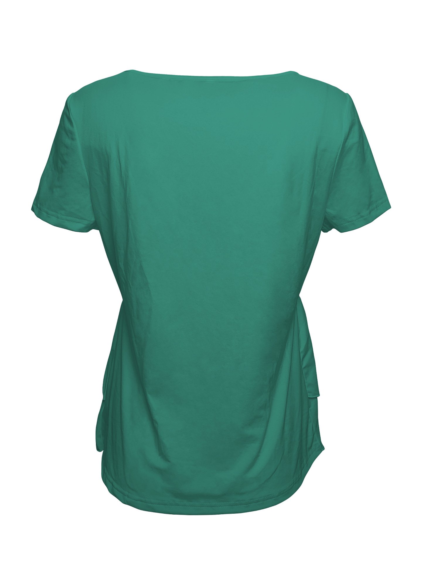 Women Plain Crew Neck Casual Short Sleeve T-shirt