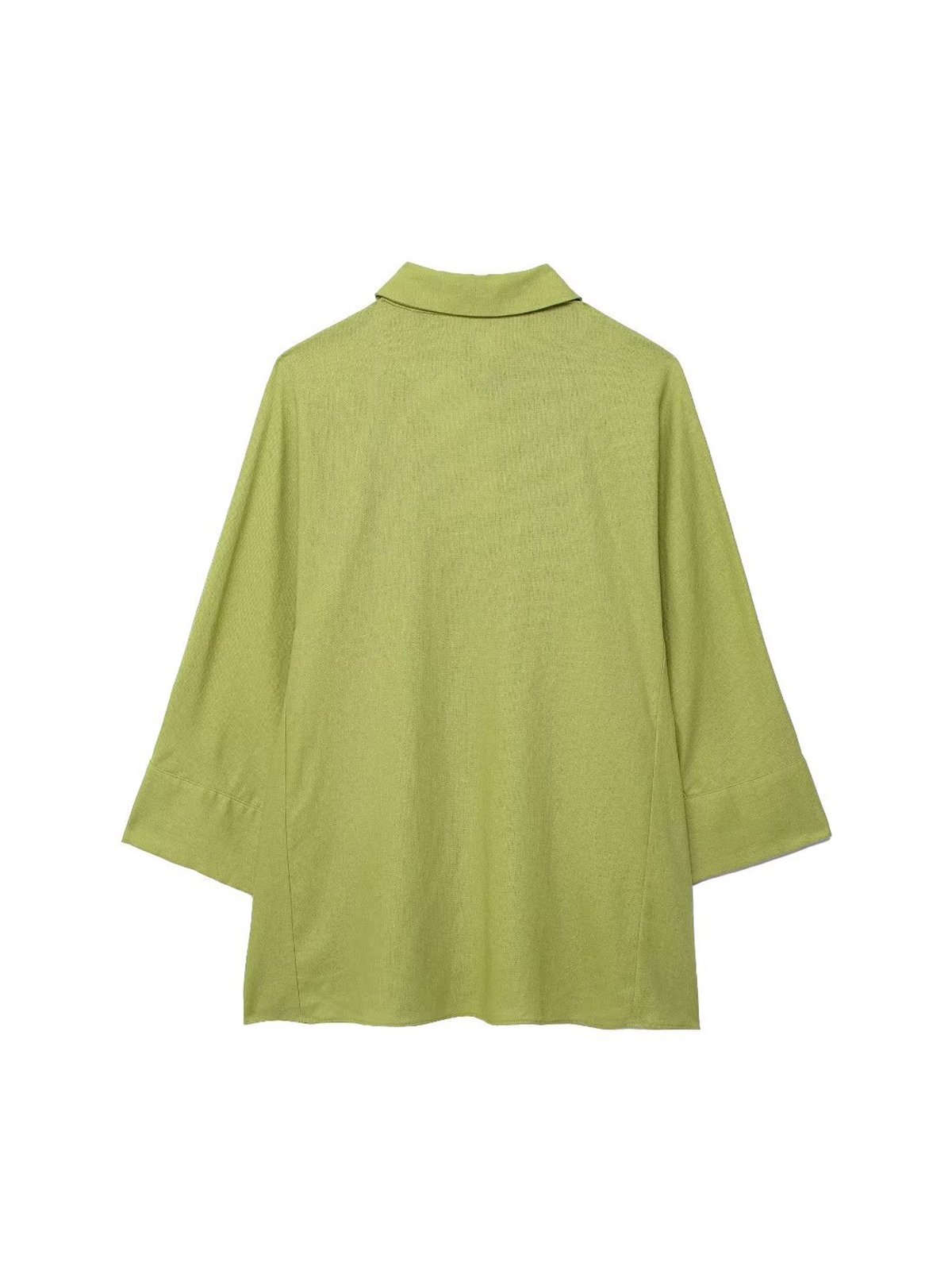 Casual Plain Shirt Collar Two-Piece Set