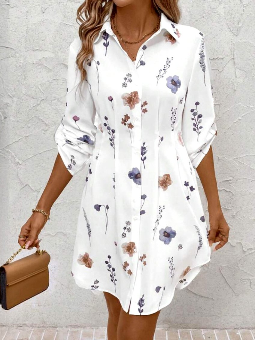 Casual Shirt Collar Regular Fit Dress With No