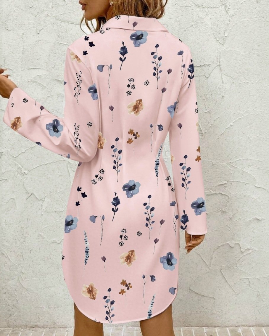 Casual Shirt Collar Regular Fit Dress With No