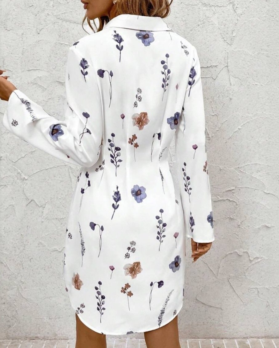 Casual Shirt Collar Regular Fit Dress With No