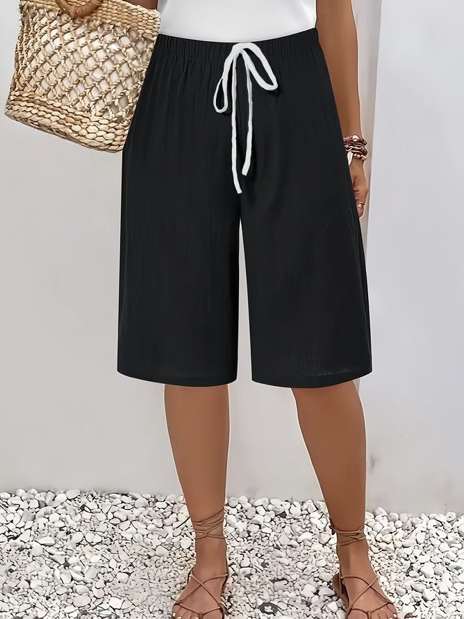 Women's Loose Casual Lace-Up Straight Pants