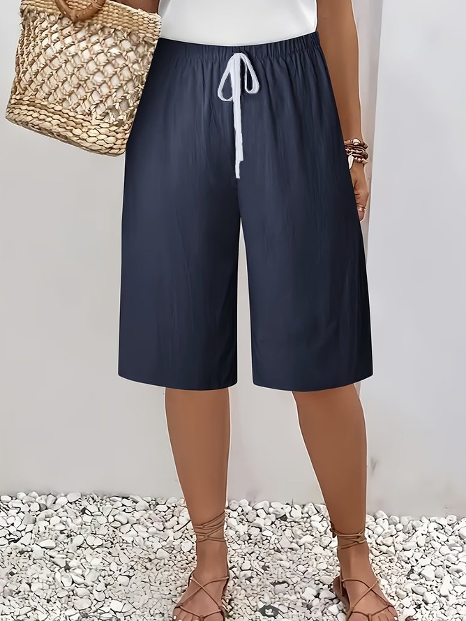 Women's Loose Casual Lace-Up Straight Pants