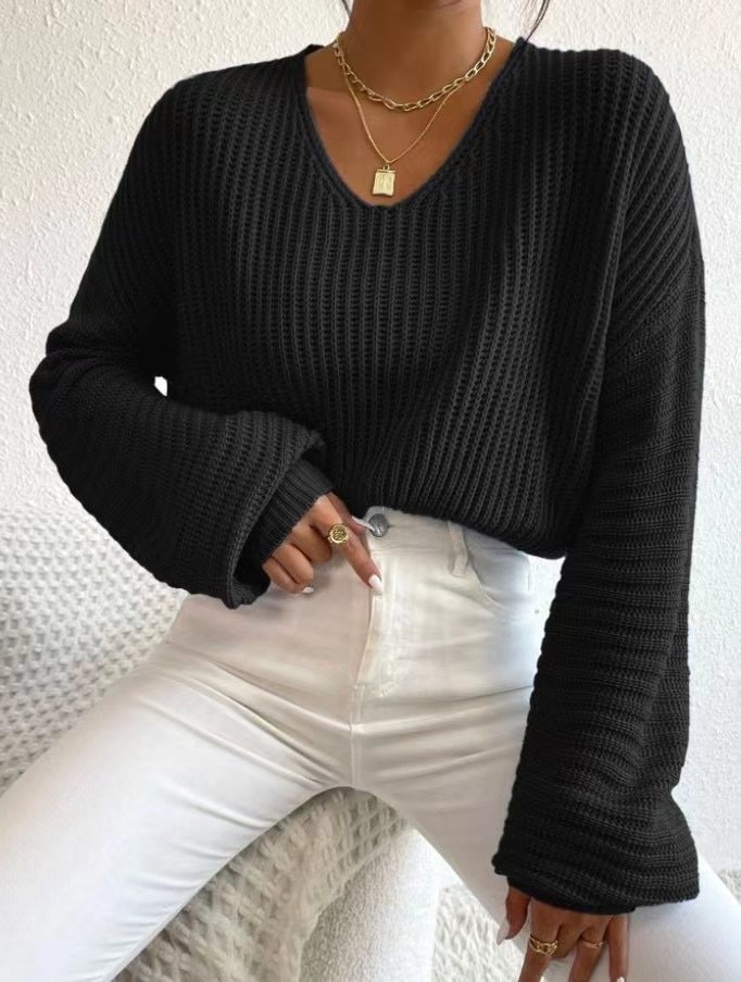 Casual Cotton V Neck Sweater