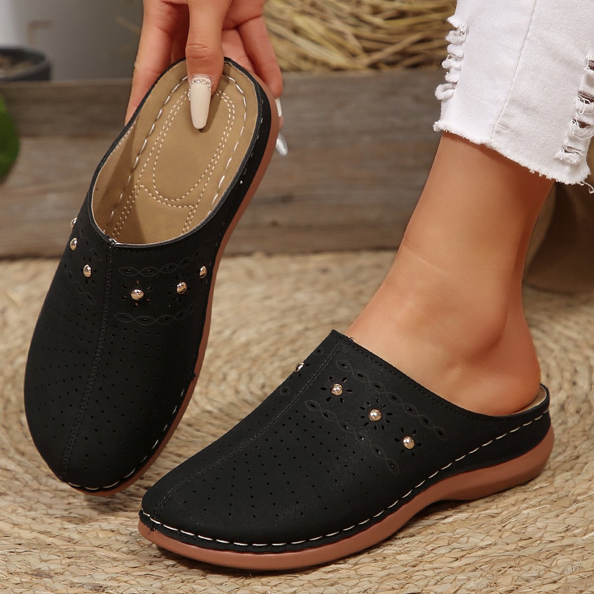 Summer Pu Plain Casual Sandal