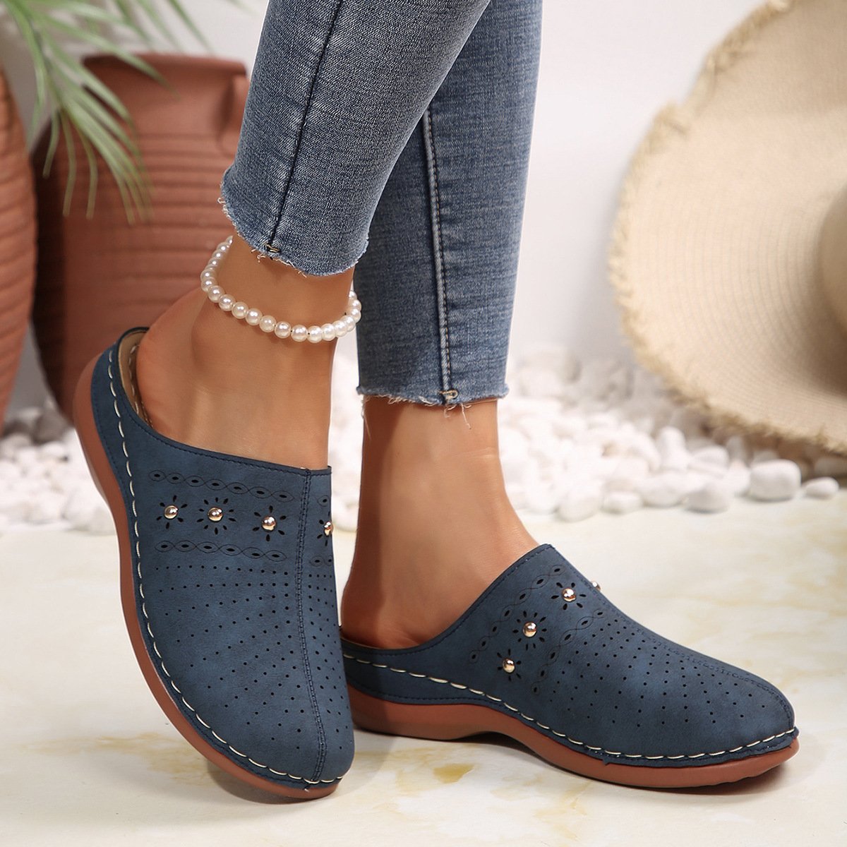 Summer Pu Plain Casual Sandal