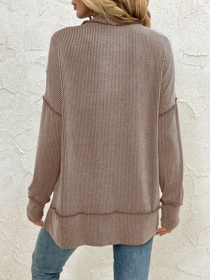 Plain Crew Neck Casual Sweatshirt