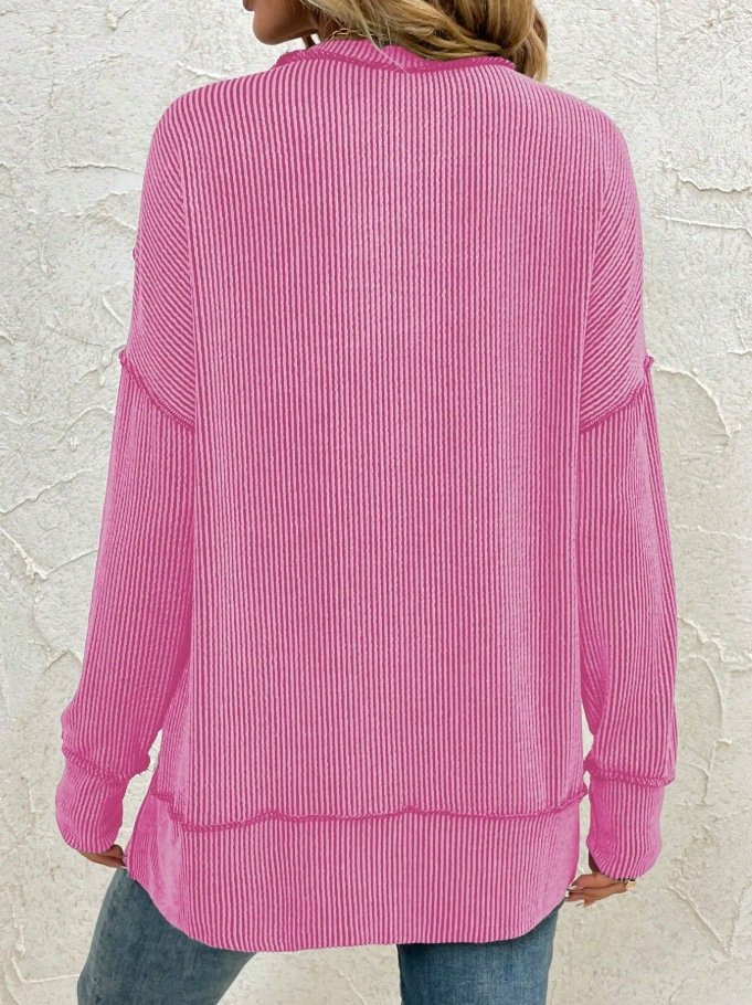 Plain Crew Neck Casual Sweatshirt