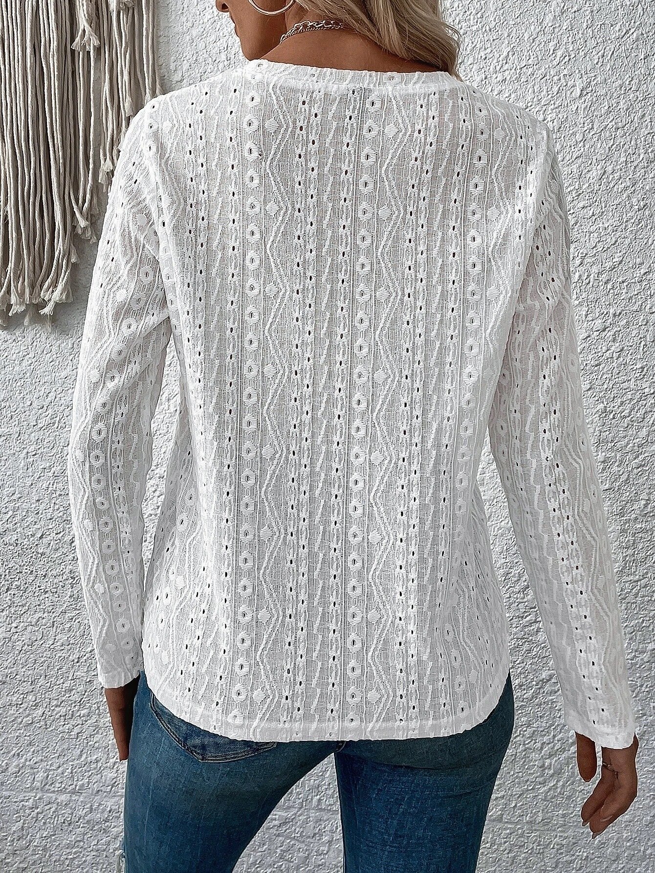 Women Floral Crew Neck Casual Long Sleeve T-shirt
