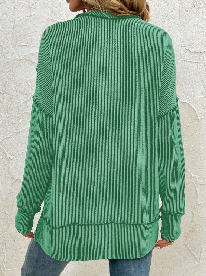 Plain Crew Neck Casual Sweatshirt