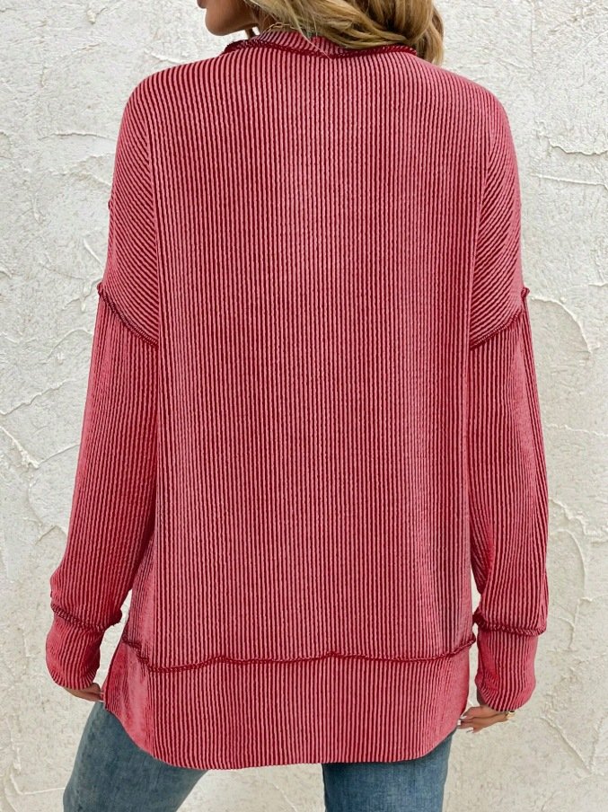 Plain Crew Neck Casual Sweatshirt