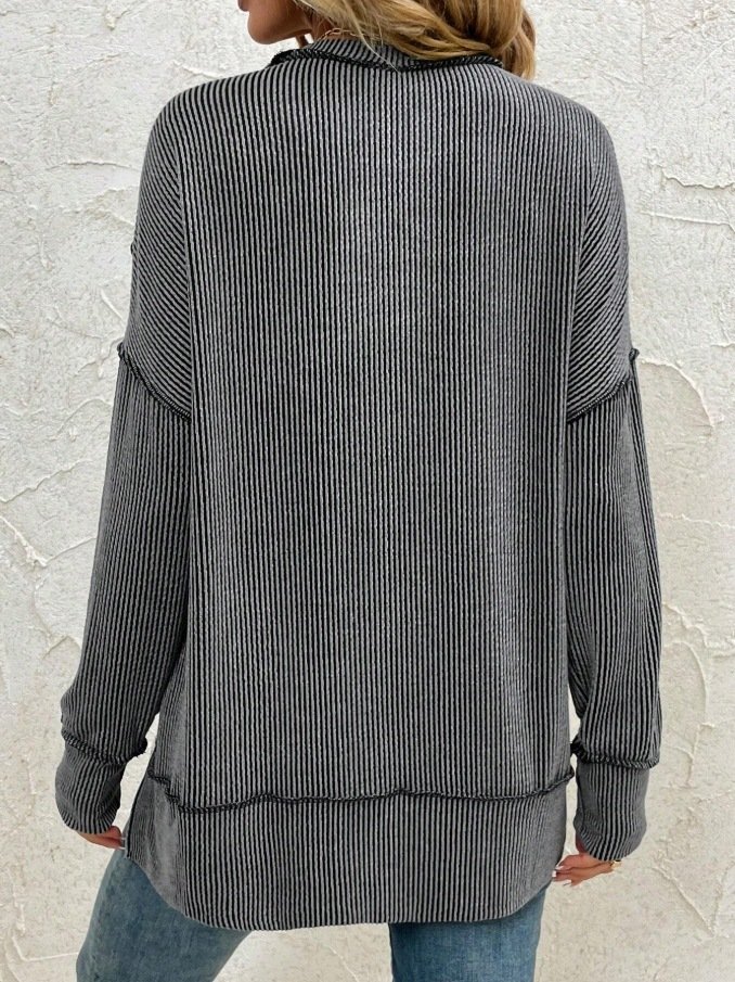 Plain Crew Neck Casual Sweatshirt