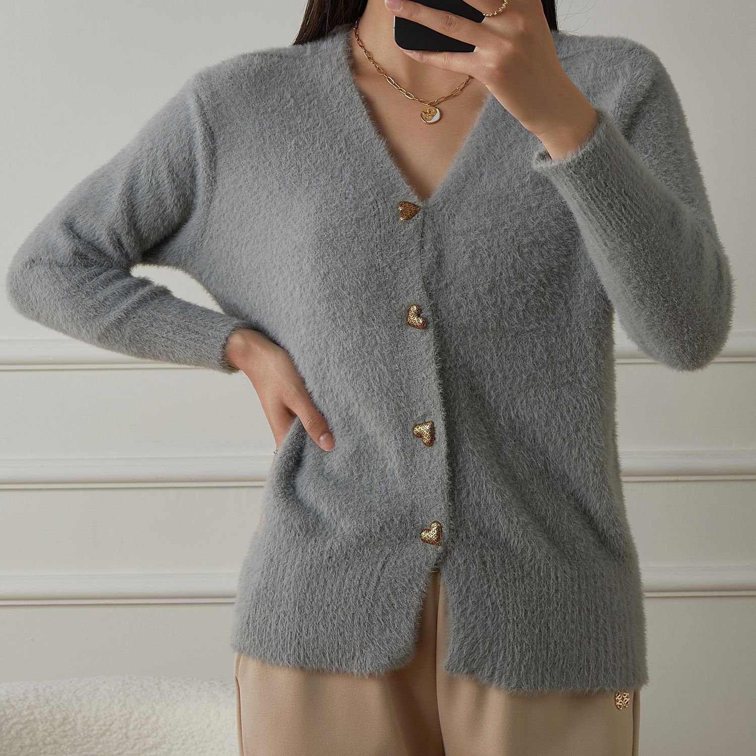 V Neck Casual Sweater