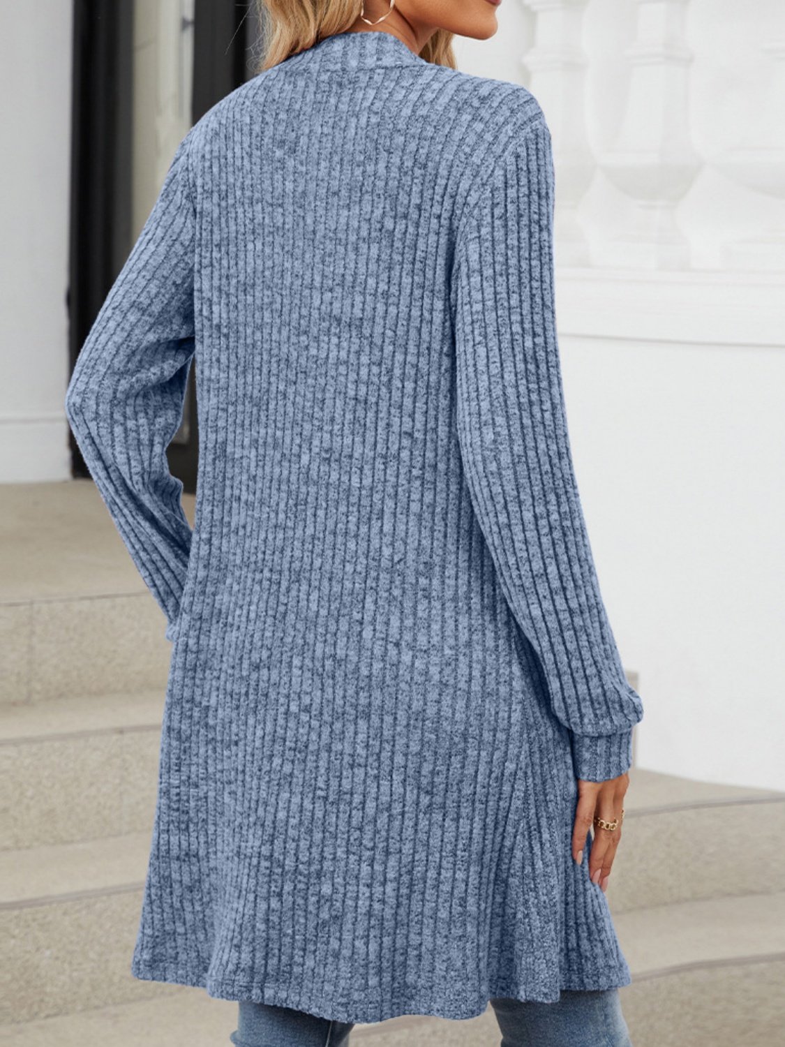 Lady Romance Wrap Rayon Pocket Autumn And Winter Long Solid Color Long Sleeve Loose Cardigan