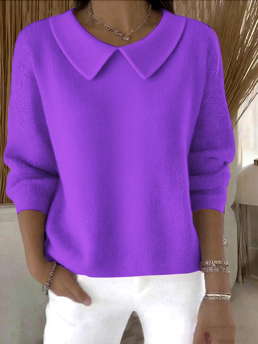 Shawl Collar Casual Cotton Sweater