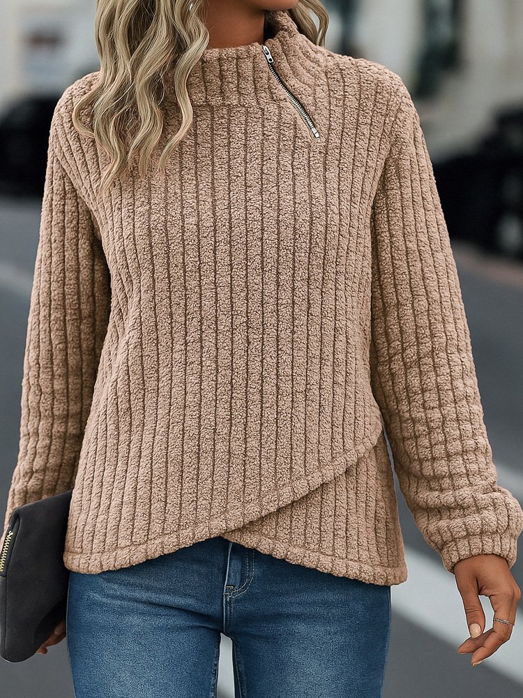 Cotton Mock Neck Casual Regular Fit Sweatshirt