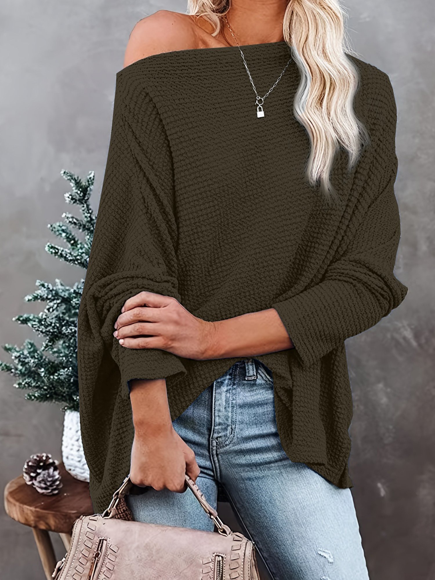 Casual Plain Cold Shoulder Blouse