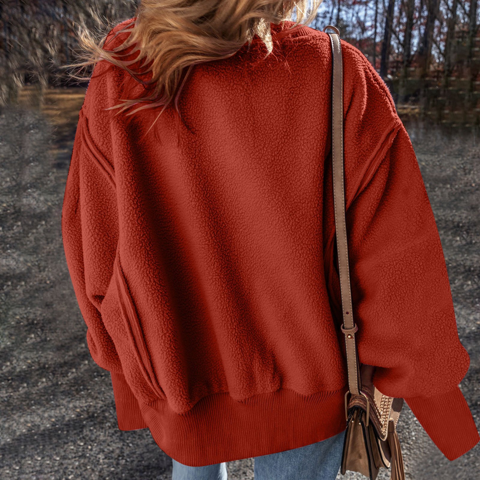Cotton Casual Plain Crew Neck Sweatshirt